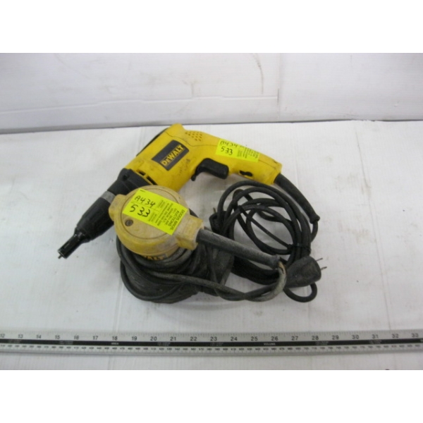 DEWALT SCREW SHOOTER DRILL & A PALM SANDER