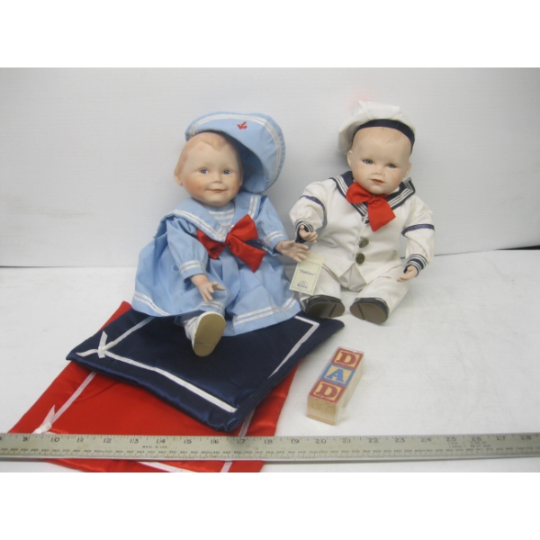 2 PORCELAIN DOLLS