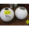 Image 1 : 2 MCM OP ART PORCELAIN WHITE VASES