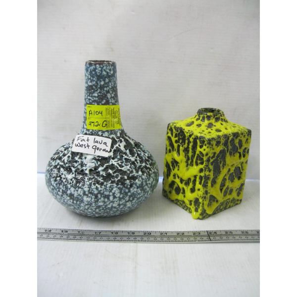 2 FAT LAVA WEST GERMAN VASES