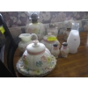 Image 2 : HAND PAINTED MILK GLASS ITEMS: S&Ps, OIL LAMP, ETC.