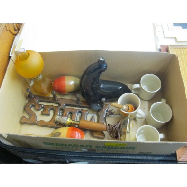 MISC. MUGS, LAMP, MUG HOLDER, ETC.