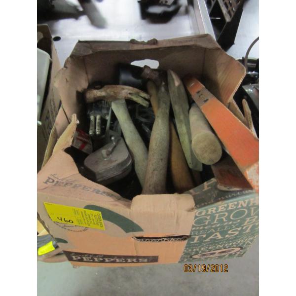 ASST. TOOLS - HAMMERS, SOLDERING GUNS, LEVEL, ETC.
