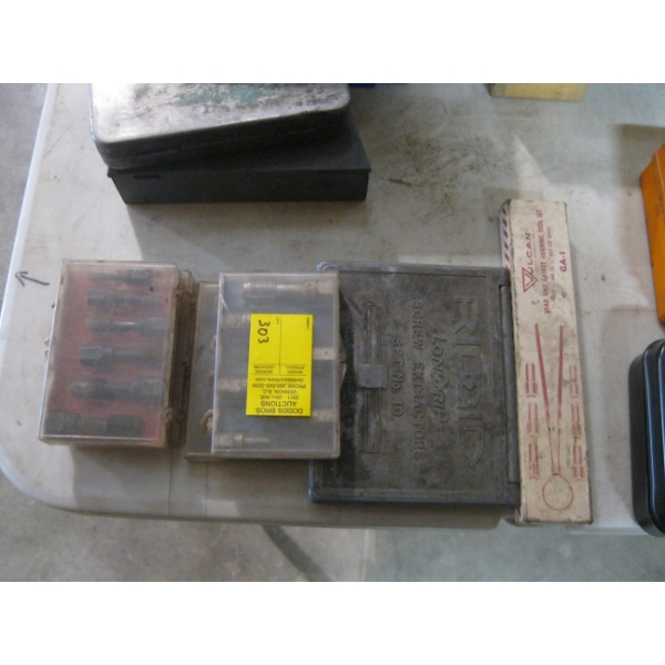 LOT OF ASST'D SCREW EXTRACTORS, THREADERS, ETC.