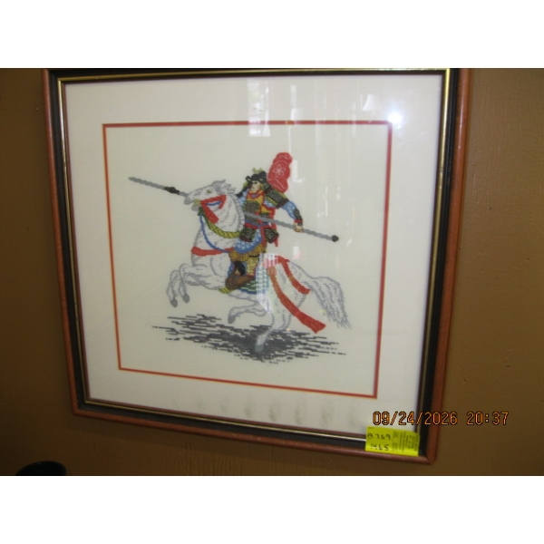 NEEDLEPOINT FRAMED PICTURE