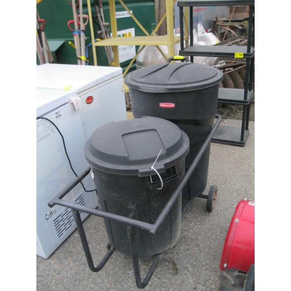 GARBAGE CAN CART W/2 GARBAGE CANS