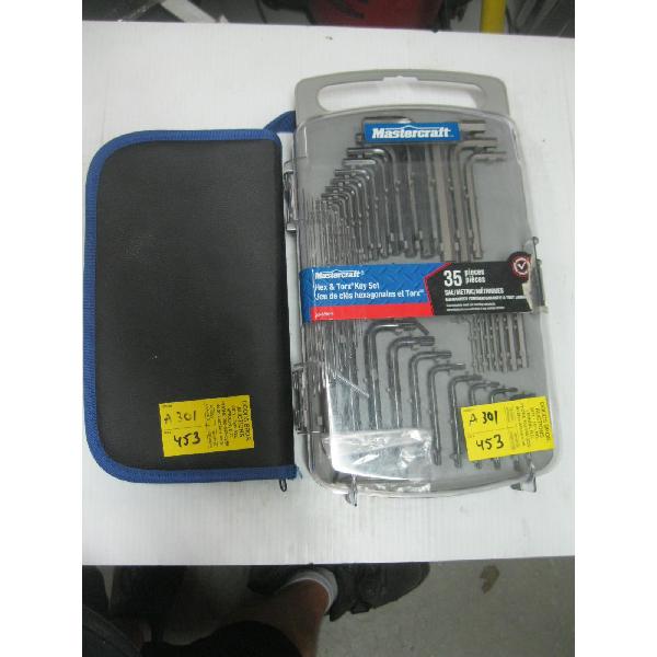 MASTERCRAFT 35 PIECE HEX & TORQUE KEY SET & A SM. CASED WIRE CRIMPING SET