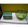 Image 3 : GLASSWARE & STACK OF BASKETS & LIDDED ROUND CONTAINER