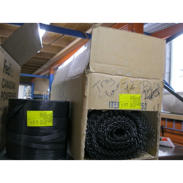 ROLL OF PLASTIC TRAY LINER & STRAPPING