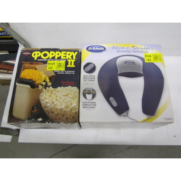 HOT AIR POPCORN MAKER & A NECK MASSAGER