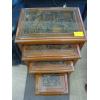 Image 2 : ORIENTAL THEME CARVED TOP 4 PIECE NESTING TABLE SET