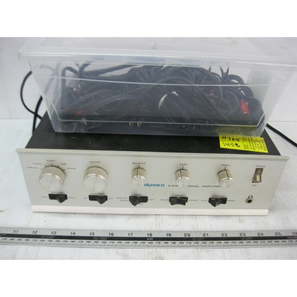 DYNACO 4 DIMENSIONAL AMPLIFIER W/BIN OF CORDS