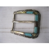 Image 2 : 2 SILVER & TURQUOISE NAVAJO BELT BUCKLES