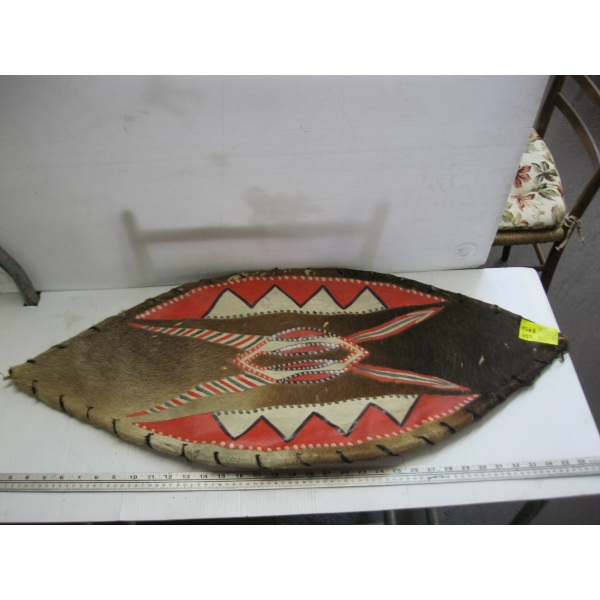 PAINTED DEER HIDE SHIELD