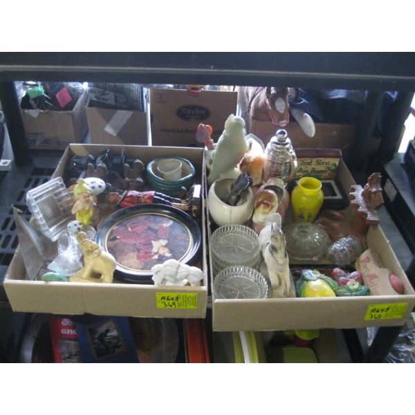 2 TRAYS OF MISC. SM. VINTAGE ITEMS