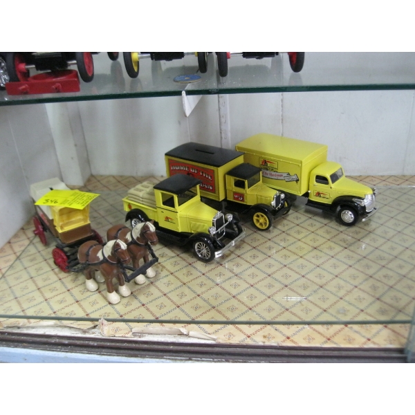 3 HOME HANDYMAN DIECAST TRUCKS & DIECAST HORSE & WAGON