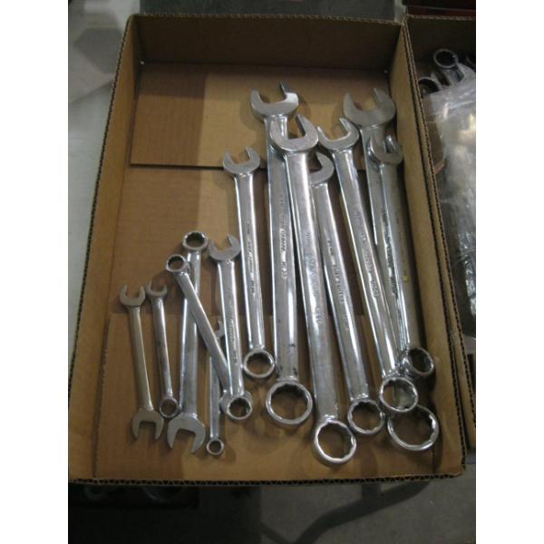 BOX OF ASST'D GREY COMBINATION WRENCHES