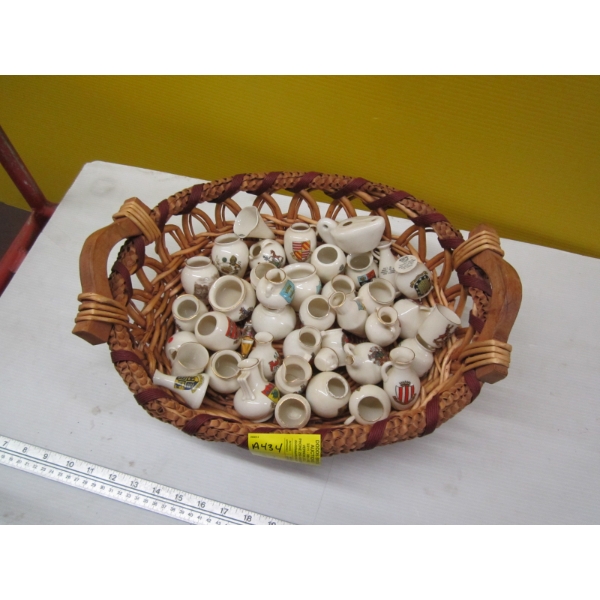 BASKET OF W.H. GOSS CHINA