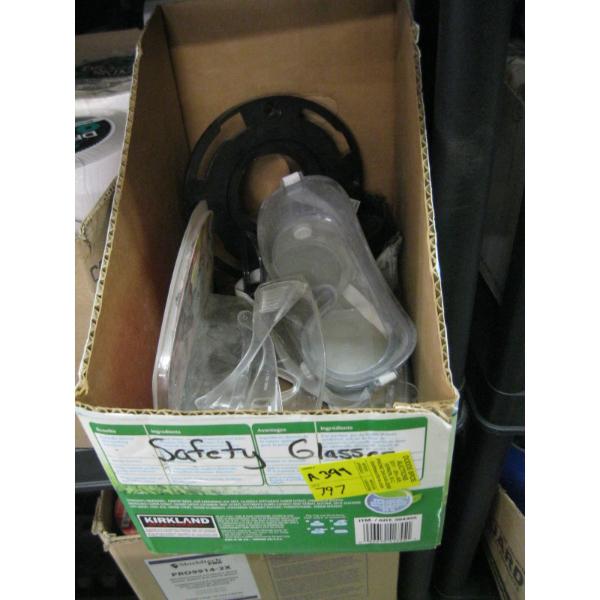 BOX OF ASST. SAFETY GLASSES, ETC.
