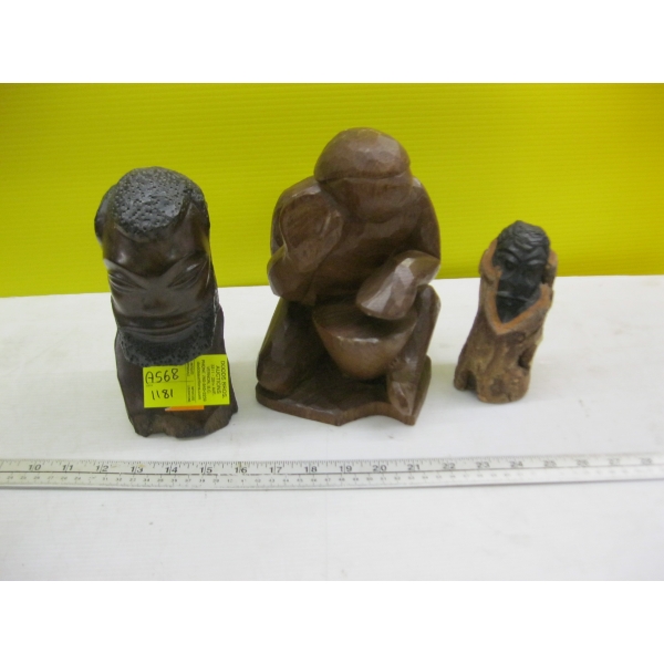3 WOODEN CARVINGS