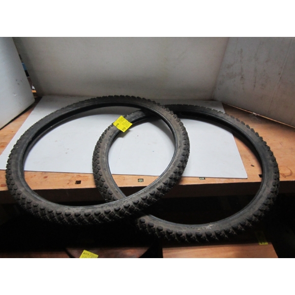 2 STUDDED 26" MOUNTAIN BIKE TIRES