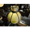 Image 2 : CURRIER & IVES SLAG GLASS 3 PANEL PAINTED METAL BASED TABLE LAMP