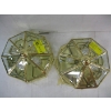 Image 4 : GLASS & BRASS NEWSPAPER LAMP STAND & 2 GLASS & BRASS LIGHT FIXTURES