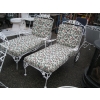 Image 1 : 2 WROUGHT IRON PATIO LOUNGE CHAIRS W/CUSHIONS