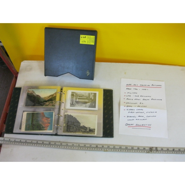BINDER W/OVER 130 CDN POSTCARDS FROM 1906 - 1940s