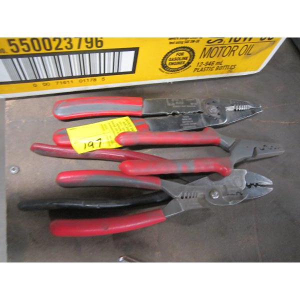 4 WIRE STRIPPERS, CRIMPERS, ETC.