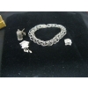 Image 3 : SILVER .925 CHARM BRACELET W/3 CHAINS, 18G