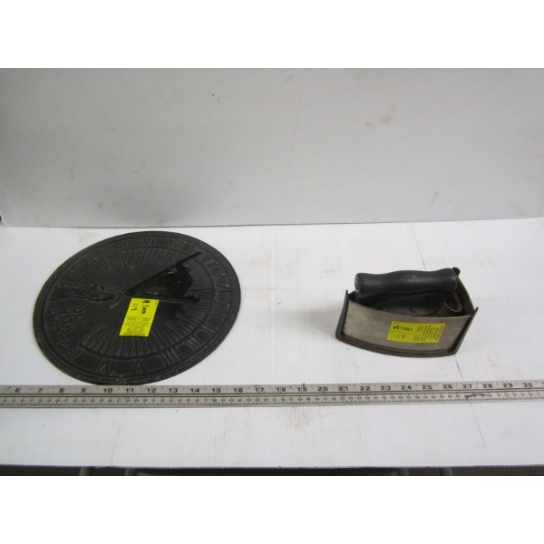 VINTAGE IRON & A GARDEN SUN DIAL