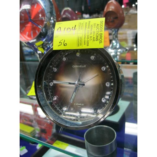 CARAVELLE CHROME BLACK CLOCK