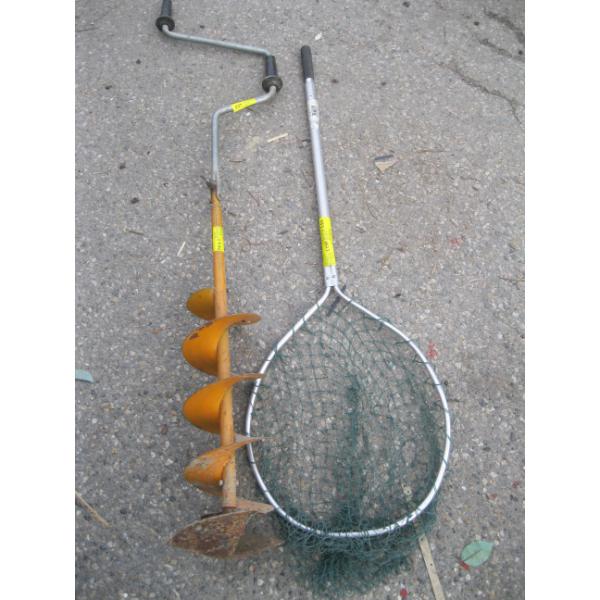 FISHING NET & ICE AUGER