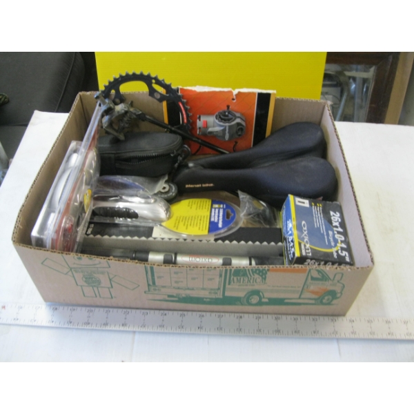 MISC. BICYCLE ACCESSORIES - SEATS, LIGHTS, PUMP, ETC.