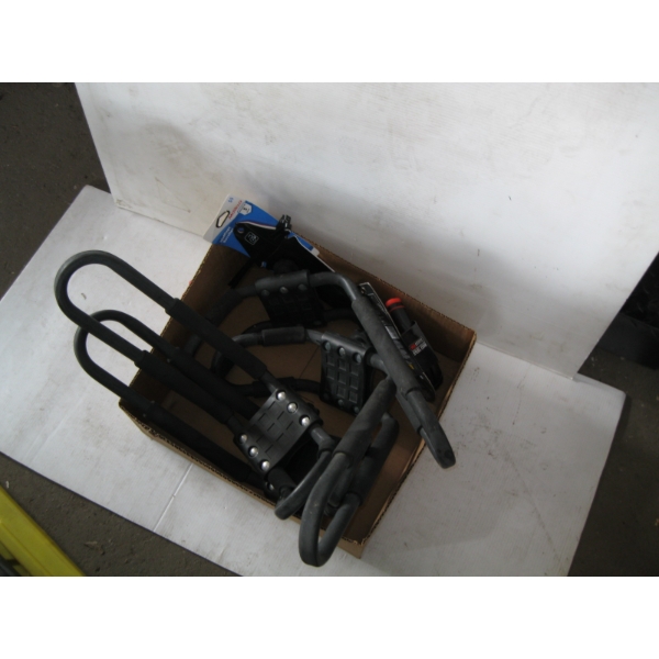 ASST. MOUNTING ROOF RACK BRACKETS FOR KAYAK & A LOCK