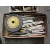 Image 3 : BIN OF MISC. - CARBON BRUSHES, GRINDSTONE, WELDING ACCESS. ETC.