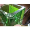Image 3 : 3 DECORATIVE VASES - GREEN & BLUE MURANO GLASS - 1 IS DAMAGED