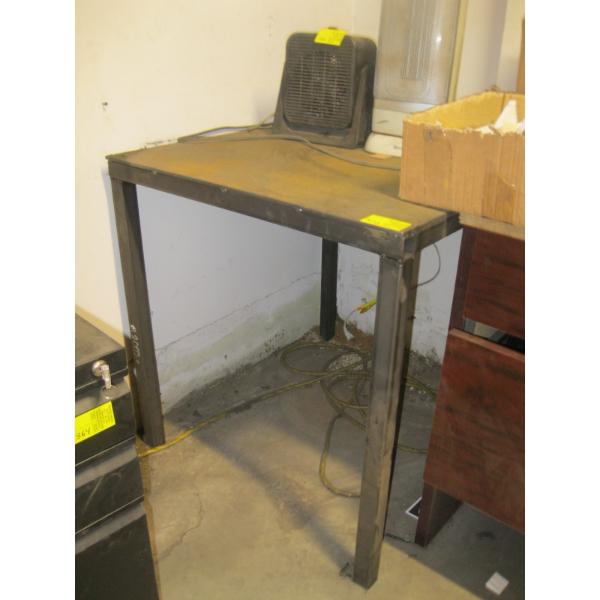 SQUARE METAL TOP TABLE, APPROX. 27 1/2X31