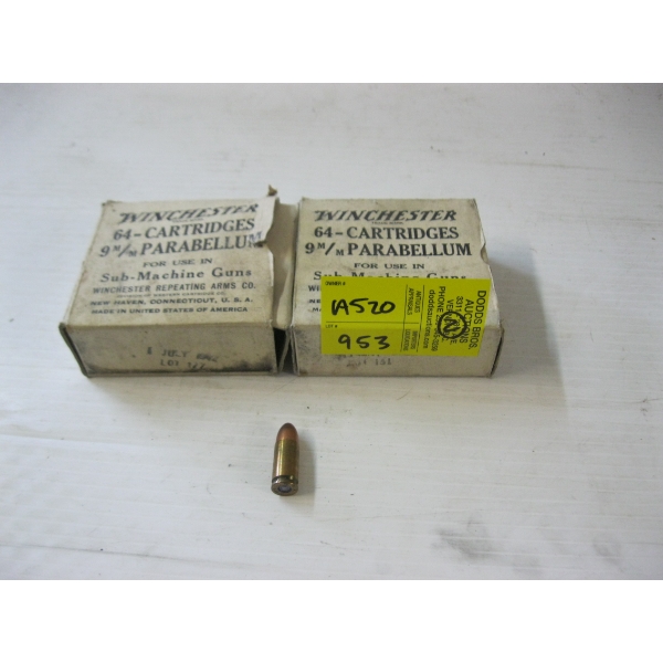 2 BOXES OF WINCHESTER 9MM  PARABELLUM|2X64 CARTRIDGES