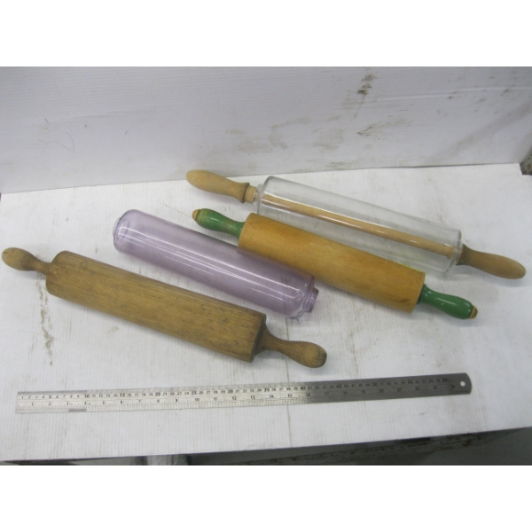 4 VINTAGE ROLLING PINS
