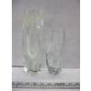 Image 2 : 2 CLEAR MURANO ITALY GLASS VASES