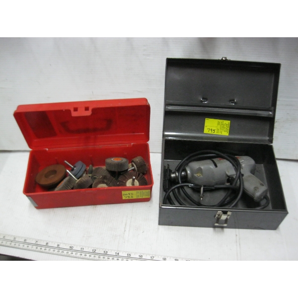 ELECTRIC DRILL W/ASST. SANDING BITS