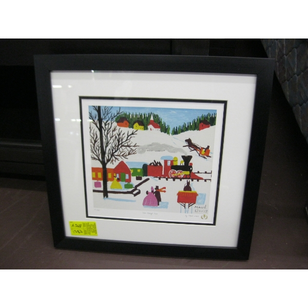 FRAMED NUMBERED PRINT "TRAIN THROUGH TOWN" BY LOUIS
