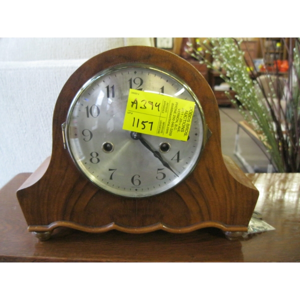 WOOD CASED GERMAN MADE MANTLE CLOCK