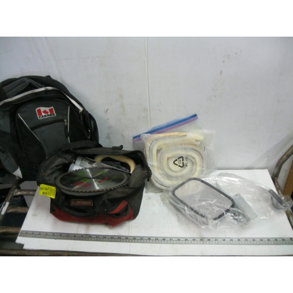 MISC. NEW FORD TRUCK MIRROR, SAWBLADE, TOOLS, ETC.