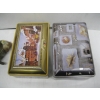Image 4 : 3 TINS OF MISC. COLLECTABLES, CANDLES, WOODEN NUT HOLDER, ETC.