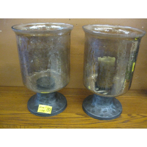 METAL BASED GLASS DECORATIVE CANDLEHOLDERS