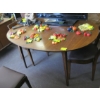 Image 4 : WOODEN TABLE, 4 CHAIRS, SIDEBOARD & LEAF