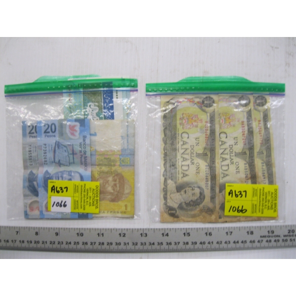 ASST. PAPER MONEY - $1 CANADIAN BILLS, ETC.